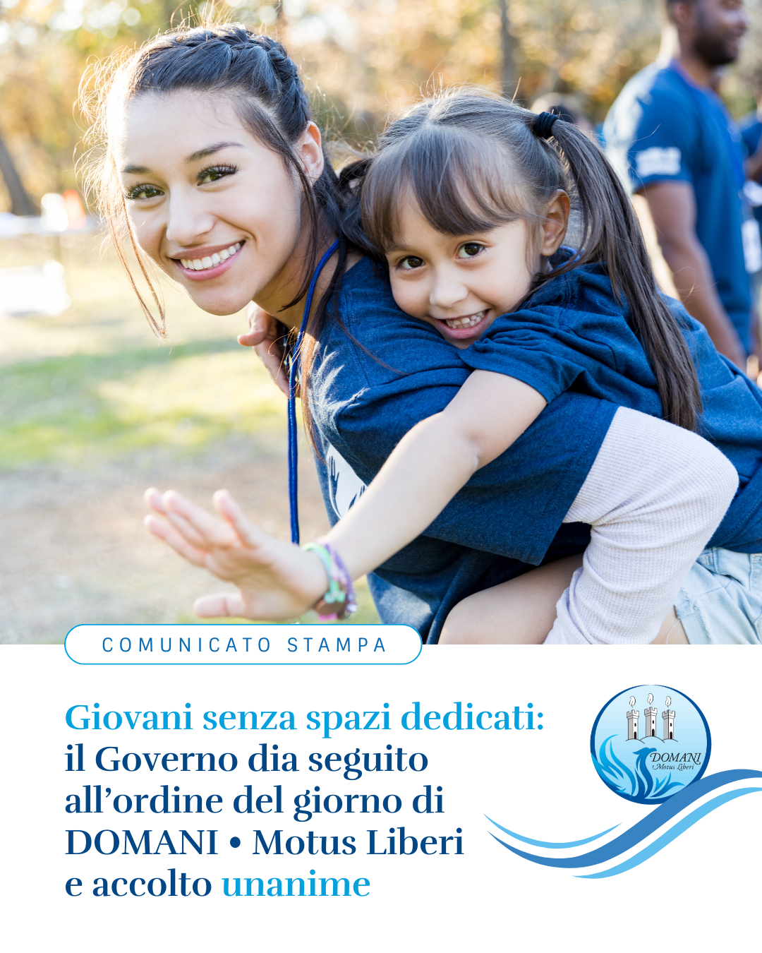Giovani senza spazi dedicati: il governo dia seguito all’ordine del giorno di DOMANI – Motus Liberi e accolto unanime