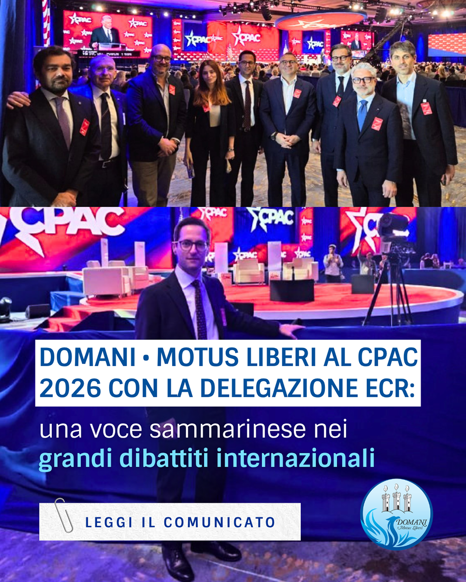 DOMANI – Motus Liberi al CPAC 2026 con la delegazione dell’European Conservatives and Reformists Party (ECR): il Partito entra nel confronto globale